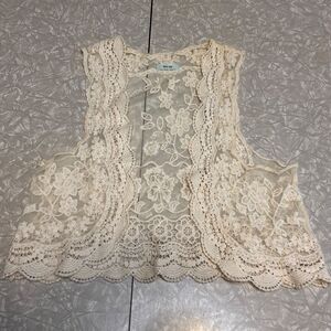 Kimchi Blue lace crop cardigan boho hippie cottage core festival romantic S-M